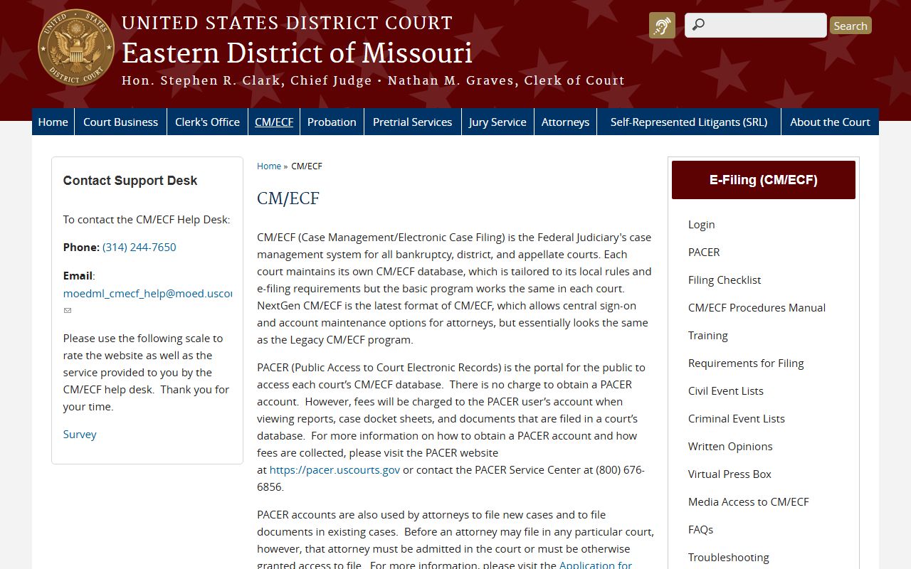 Schuyler County federal court dockets CM ECF information