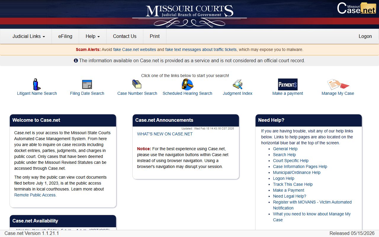 Schuyler County court records search on Missouri Case.net