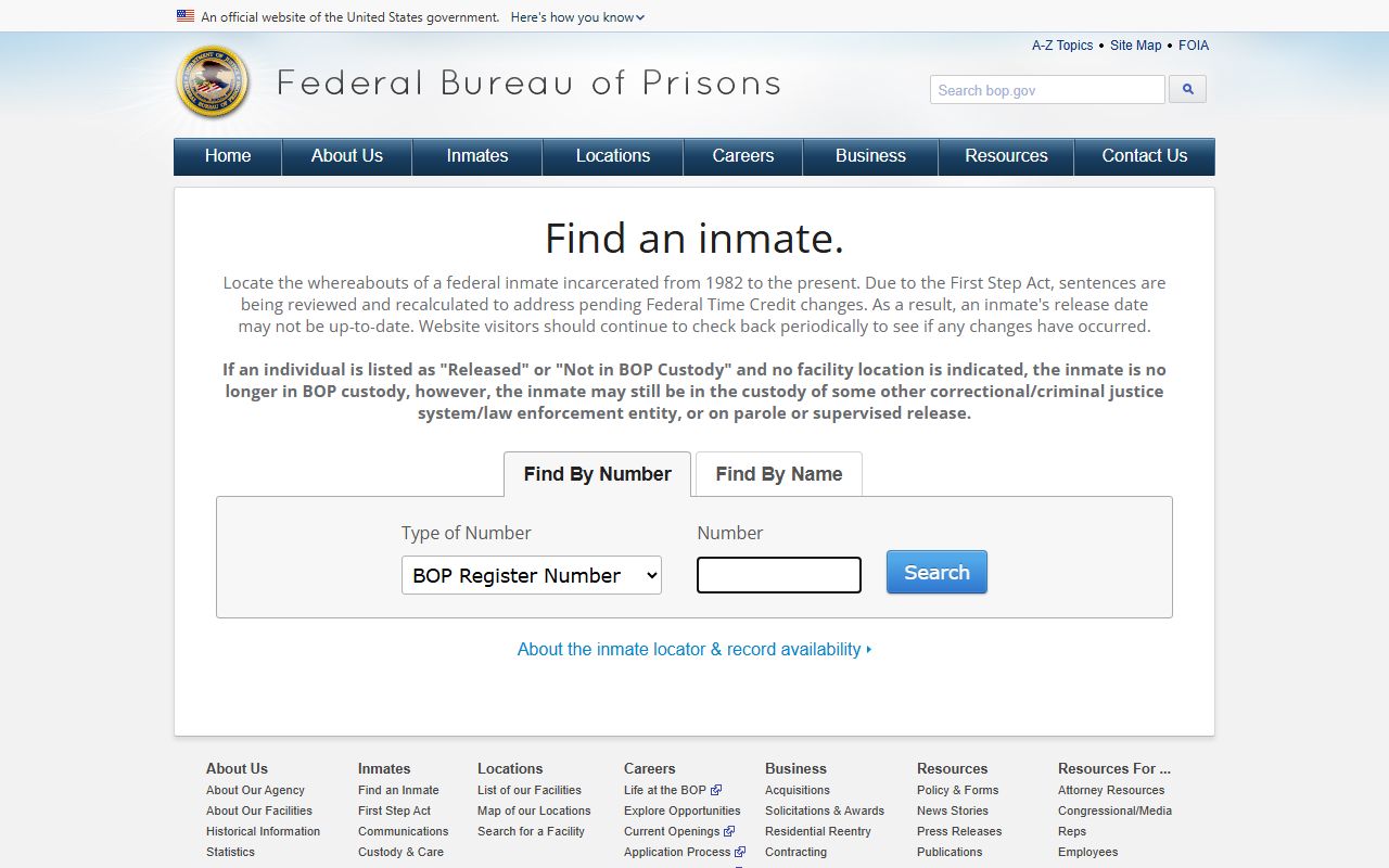 Schuyler County inmate search federal Bureau of Prisons locator